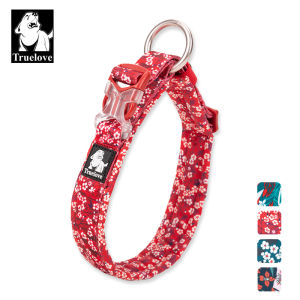 TRUELOVE Floral Cotton Dog Collar Adjustable Pet Collars Soft Padded Pet Puppy Necklace for Small Medium Large Breeds Basic Collar