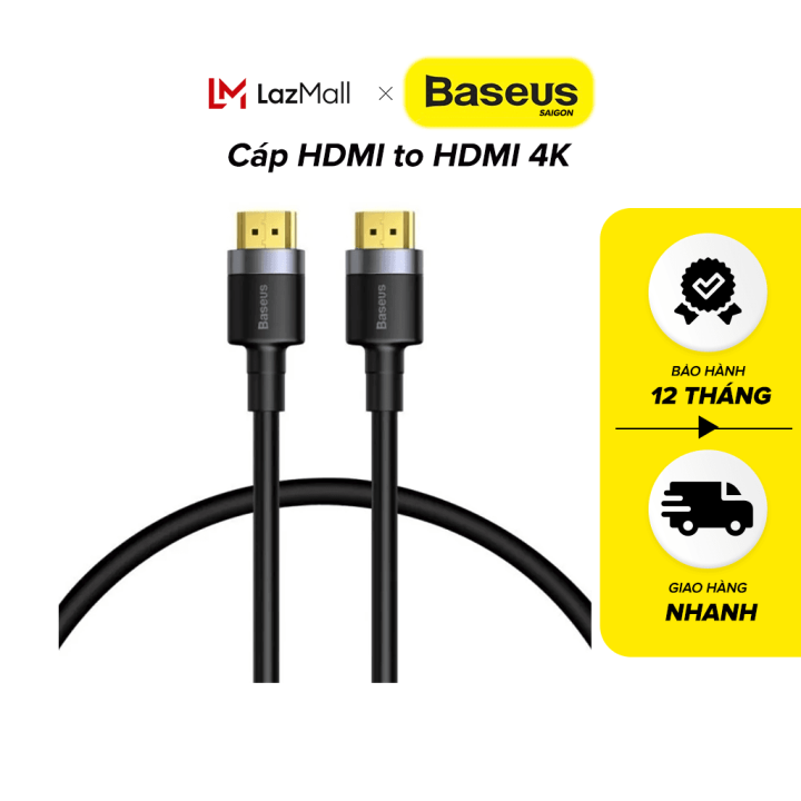 Cáp chuyển đổi HDMI sang HDMI CADKLF Baseus cafule 4K HD male to 4K HD male adapter cable- hàng chính hãng