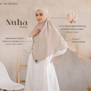 Azmeela Nuha Khimar Instant Non Pad Crinkle Ironless Anti Kusut