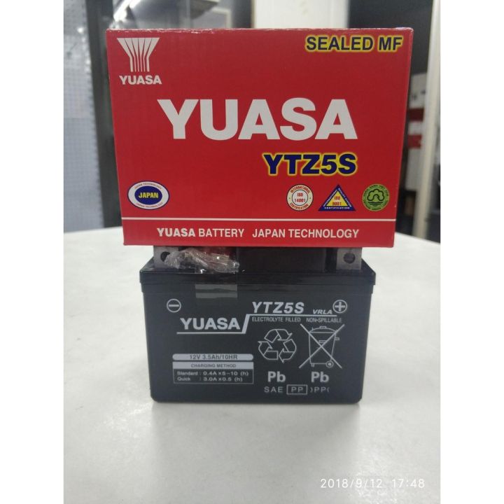 MOTORCYCLE BATTERY YUASA YTZ5S YAMAHA SNIPER 150 Y15ZR MXKING X1R