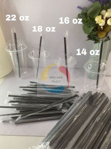 Sedotan Plastik Hitam Steril Ukuran 6mm x 21cm