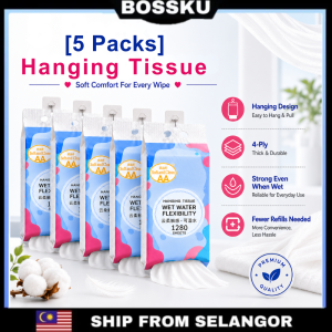 [1280Sheets] 5Packs Hanging Tissue 4Plys Tissue Wall Hanging Tisu Kitchen Tisu Tandas 纸巾 抽纸