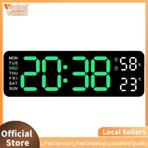 【Vakind】Digital Alarm Clock Multifunctional Electronic Wall Clock with Large Number Display and USB Charging for Bedroom Use with Temperature and Date Features