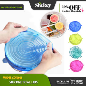SCHKEY l 6pcs Food Silicone Cover Cap Universal Silicone Lids for Cookware Bowl  l XH2005 ( RANDOM COLOR )
