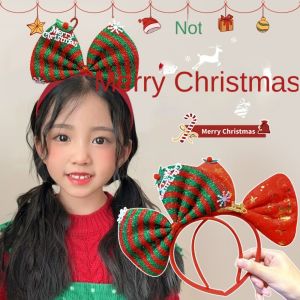 CURIO12 ตุ๊กตาผ้าพลัฌ ห่วงผมกุทัณฑ์ กันลื่น เงางาม ที่คาดผมคริสต์มาส ของขวัญสำหรับเด็ก ชุดคลุมศีรษะ สาวๆ