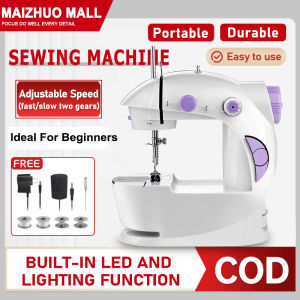 Portable Sewing Machine Household Metal presser foot built-in LED lighting sturdy and Durable Mini Electric Sewing Machine Multifunctional fast/slow two gears Sewing Machine KitsWith Expansion Board Ideal For Beginners