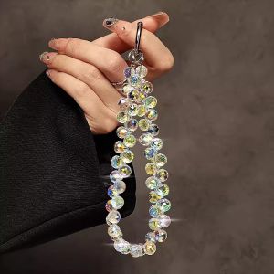(HD1)Luxury Crystal Phone Lanyard - Hand-Beaded Adjustable Wrist Strap with Anti-Loss Pendant
