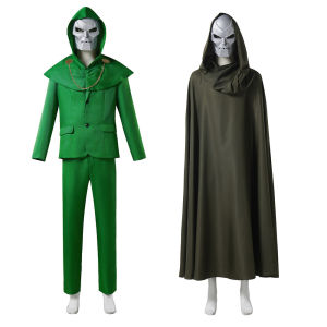 New Avengers 5: Doomsday Cos Victor Von Doom Doctor Doom Green Hooded Cape Cos Marvel Movie Cosplay Halloween Stage Performance Costume