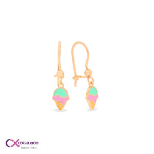 Collexion Minty Ice Cream Dangle Earring Anting Anak Lapis Emas Gold Plated CX76210005G