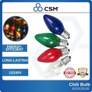 CSM Chili Bulb E12 240V Red / Clear / Green Decorative Light Lamp 2 Pcs