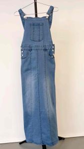 Overall skirt denim full length 吊带裙女baju bebek perempuan long jumpsuit jeans skirt women girl vintage fashion