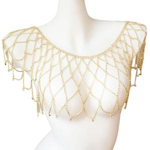 Hollowout Shoulder Wrap Rhinestones Shoulder Chain Decorative For Female Night Event and Special Occasion
