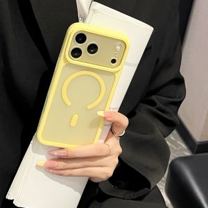 Simple Matte Magnetic Lens Protection Phone Case For iPhone 18 17 16 15 14 Plus 13 Pro Max For Magsafe Shockproof Hard Back Capa