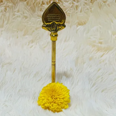 Murugan Vel Brass | Om Vel Idol for Pooja | Gold Vel (9 INCH) Small Size