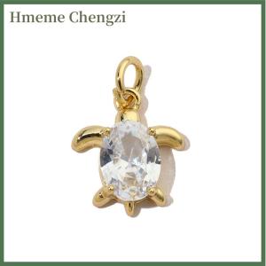 Hmeme 3Pcs Trendy Copper Stawberry Octopus Charms Cronch Ribbon Necklace DIY Small Pendant Crab Turtle Jewelry