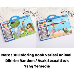 3D Coloring Book Perlengkapan Buku Mewarnai Set crayon Gambar Mainan Edukasi Melatih Kemampuan Motorik Anak Art Stationary Drawing - FR GALLERY