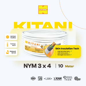 KITANI - NYM 3x4 mm² - 10 Meter - Kabel Listrik Tembaga Kawat