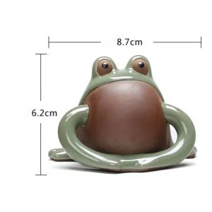 xpkQ Purple Clay Tea Accessories Kung Fu Tea Set Creative Ge Kiln Painted Clay Frog Pen Holder China-Chic Style Z4K2H