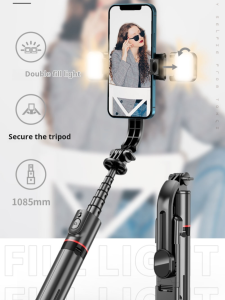 Portable Bluetooth selfie stick palm tripod holder