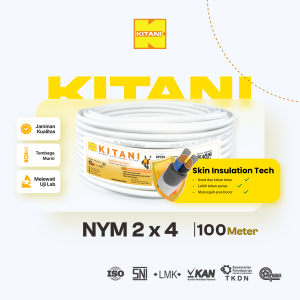 KITANI - NYM 2x4 mm² - 100 Meter - Kabel Listrik Tembaga Kawat