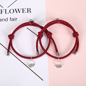 2pcs Attract Couples Bracelets Weaving Magnet Attract Long Distance Love Bracelet