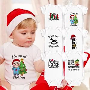 Baby Onesies PH 1st Christmas Baby Clothes Santa Hat 0-12 months Newborn Baby Girl Boy Bodysuit