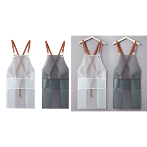 Transparent TPU Cross Back Cooking Apron Oil-proof Overall Household Kitchen Women Work Clothes with Pocket Halter Apron