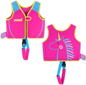 Winmax Childrens Life VestChildrens Swimsuit Assist Swimwear Swimming Training Buoyancy Bathing Suits Swim Vest Floating Neoprene Life Vest for 1-9 Years