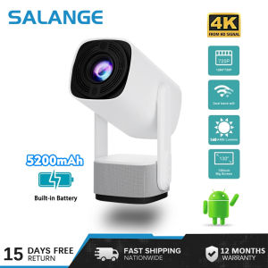 Salange 2024 New Arrival K2 Smart 1080P Projector Android11.0 WIFI Mini Projector With Battery Portable Projector 4K Support Home Theater Beamer