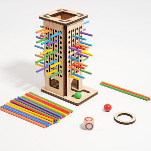 เกมฝึกสมดุลไม้สำหรับเด็ก ของเล่นเดสก์ท็อปแบบโต้ตอบระหว่างพ่อแม่และลูก ช่วยฝึกสมาธิและการคิดอย่างสมดุลของเด็กๆแท่งไม้