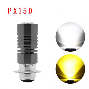 Dual Color Motocycle LED Headlight Bulb T19 P15D H6M H4 HS1 Ba20D 6000K AC DC 6000K/3000K - White/Yellow (9-80V)
