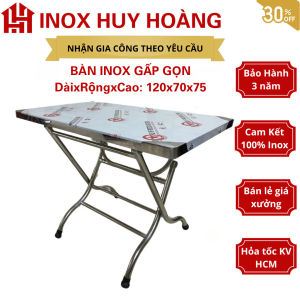 [115*65*75] Bàn chữ nhật inox nhiều kích thước bàn ăn bàn học bàn inox bàn gấp gọn bàn inox gấp gọn bàn 1m2