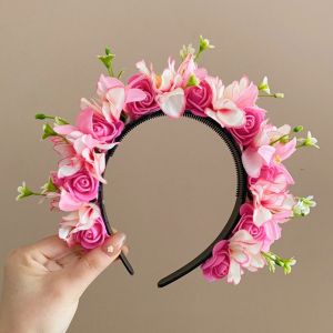 HUIHEYU Cloth Quanzhou Head-pinned Flower Hair Hoop Headdress Chinese Style Headwear Elegant Photograph Props Simulation Flower Hair Band Photograph