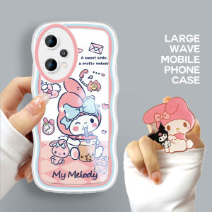 (With Free Holder) Phone Case Casing For OnePlus Nord CE 2 Lite 5G Case Fashion Soft Wavy Phone Case My Melody Kuromi Cinnamoroll Cartoon Shockproof Cellphone Casing