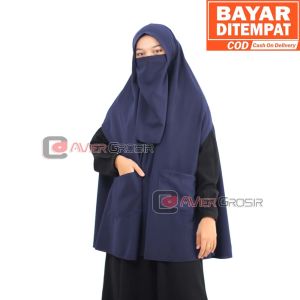 (Free CADAR) Khimar Jumbo Syari As Syifa Realpict Softpet Magic Pocket Gratis Cadar Tali Hijab Instan Asyifa XXL