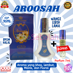 PARFUM AROOSAH 35ML AHSAN EDP BONUS PARFUM 7ML - PARFUM WANITA PRIA TAHAN LAMA - PARFUM MINYAK WANGI AHSAN - MINYAK WANGI WANITA TAHAN LAMA - PARFUM WANITA ORIGINAL - PARFUM ARAB ORIGINAL TAHAN LAMA - FARFUM WANITA TAHAN LAMA - PARFUM SPRAY - COD