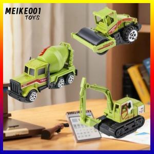 MEIKE001 รถตักดินของเล่นเพื่อการศึกษา6ชิ้น เซ็ตโมเดลก่อสร้างรถวิศวกรรมพลาสติกโลหะผสมรถขุดสำหรับเป็นของขวัญสำหรับเด็ก