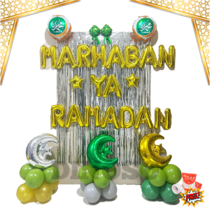 DINOSO Paket Balon Set Ramadan Dekorasi Tema Hari Raya Idul Fitri Ramadhan Eid Mubarak