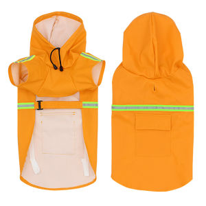 Sentexin Pet Dogs Raincoats Reflective Waterproof Jacket Puppy Hooded Outdoor Breathable Clothes for Small Medium Large Dogs S-5XL Size