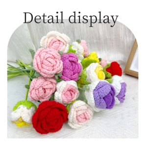 💕Handmade Wool💕Woven Rose Simulation Velvet Rose Pearl Rose Home Hotel Wedding Valentines Day Rose Wall Decoration Silk Flower Artificial Flower编织玫瑰仿真