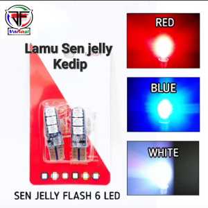 1 Pasang Lampu Sen Jelly LED T10 6 mata / Lampu Sen LED T10 Sign Reting Motor