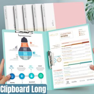 2Pcs Clipboard Long with Cover Plastic Long File Folder Double Clip Morandi File Organizer 24x35.5cm