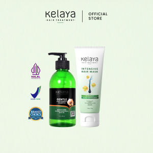 Kelaya Shampoo Non SLS Gentle Hair Essence Shampoo 250ml + Hair Mask 190g Masker Rambut Kering Mengembang + Hair Mist 100ml Parfum Rambut Anti UV