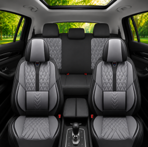 Full Set 5 Seat Leather Car Seat Covers Car seat protectors - With lumbar support Car Accessories