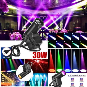 COD Lampu Sorot panggung pesta acara party sensor suara LED Spotlight RGB EU Plug DMX512 240V 30W