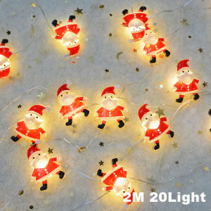 Christmas Lights Battery Power LED Fairy String Lights Christmas Tree Garland Wreath Decoration 6.6Ft 20 Light Warm Color Indoor Bedroom Decorations For Home Decors Curtain Holiday