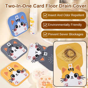 🐱 2-in-1 Anti-Odor Cartoon Drain Cover - Eco-Friendly Odor-Proof Easy Install Compact & Portable For Home Use Cat Lovers Choice