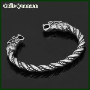 Caile สร้อยข้อมือสแตนเลสมังกรเครื่องประดับแฟชั่นสร้อยข้อมือไวกิ้งผู้ชายสายรัดข้อมือกำไลข้อมือ