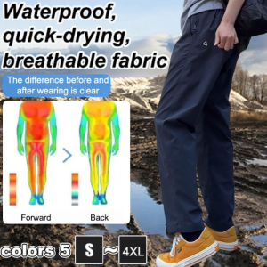 Mens Quick-Dry Work Pants Loose Tapered Casual Summer Hiking Outdoor Sports Pants Breathable and Waterproof Quick-Dry Pant
