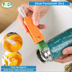 Sikat Botol Susu Bayi 3 in 1 Alat Pembersih Cuci Celah Tutup Dot Minuman Gelas Mini Portable Murah